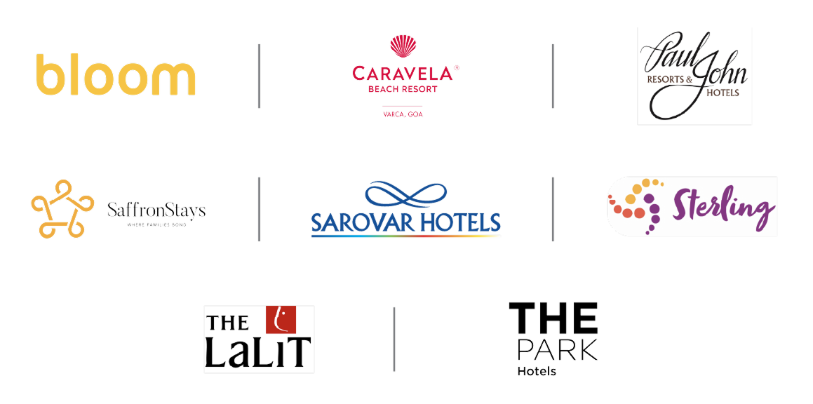 BLOOM | CARAVELA | PAUL AND JOHN | SAFFRONSTAYS | SAROVAR HOTEL | STERLINE | THE LALIT | THE PARK